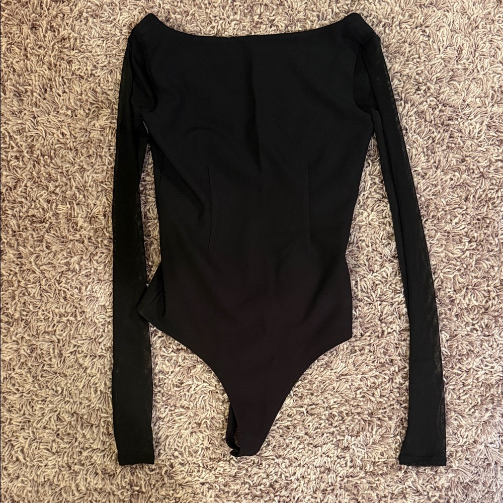Abercrombie & Fitch Black Long Sleeve Bodysuit